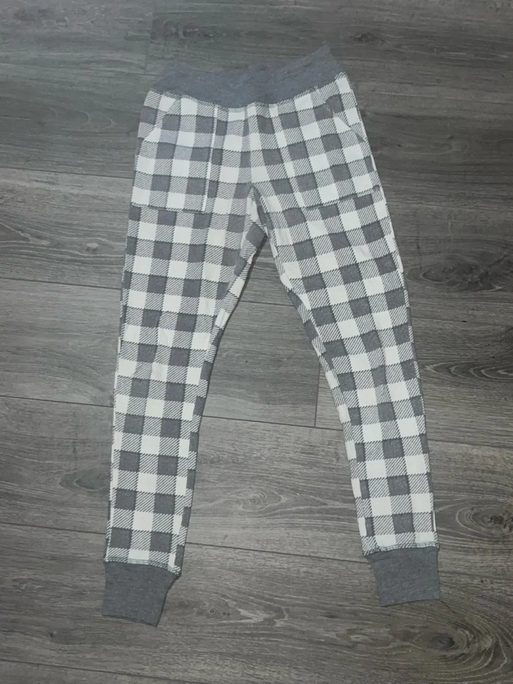 Grey & White Checkered Pajama Set Long John Target - Picture 4 of 7